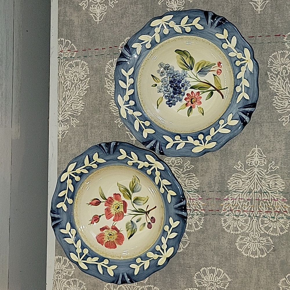 Certified International | Pair of "Flora" Soup / Pasta Bowls
